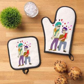 Schwanz Liebe Ofenhandschuh & Topflappen-Set