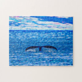 Schwanz Whale vor der Küste von Maui, Hawaii Puzzle