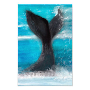 Schwanz Whale Wasserfarbe Fotodruck