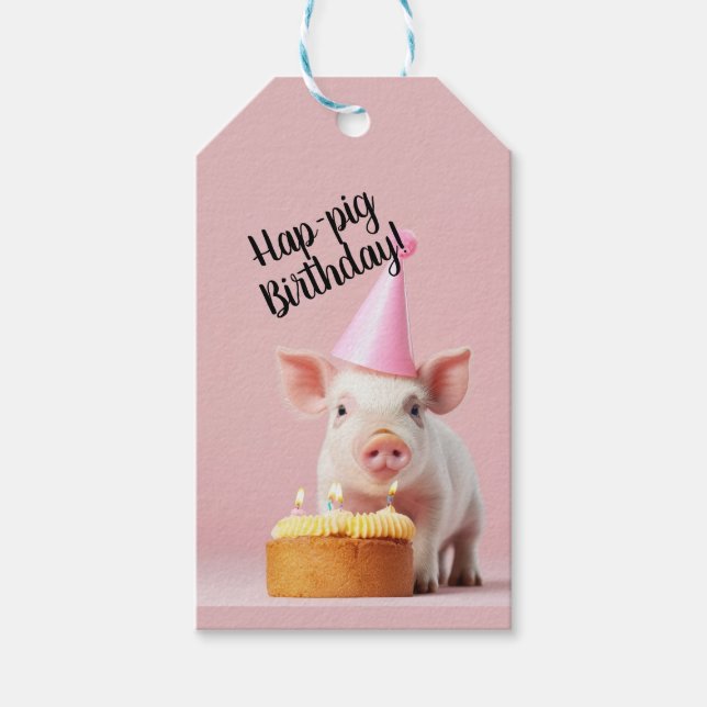 Schwänze Geburtstag! Geschenkanhänger (Vorderseite)