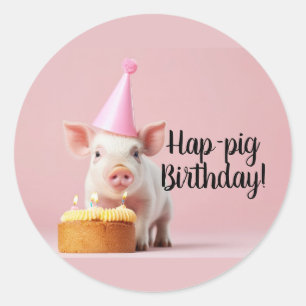 Schwänze Geburtstag! Runder Aufkleber
