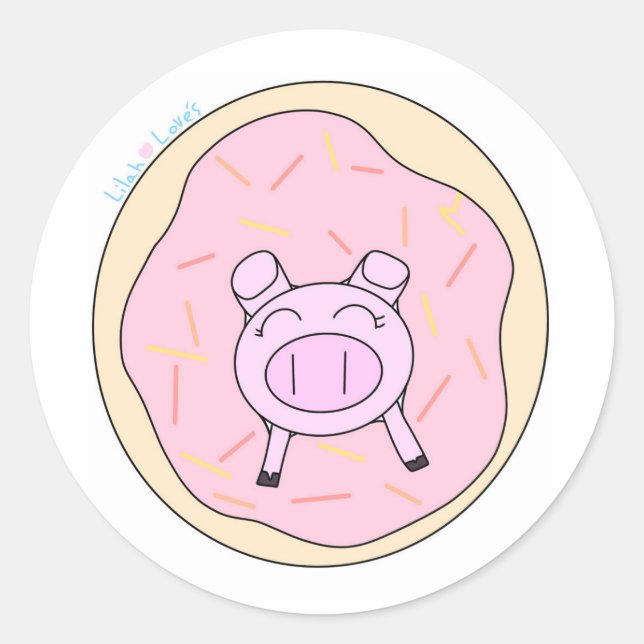 Schwänze in einem Donut Sticker! Runder Aufkleber (Vorderseite)