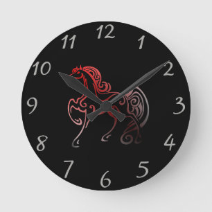 Schwänze Runde Wanduhr
