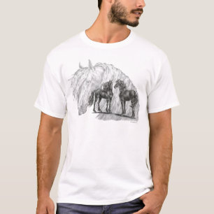 Schwänze von Black Friesian Horses Manes T-Shirt