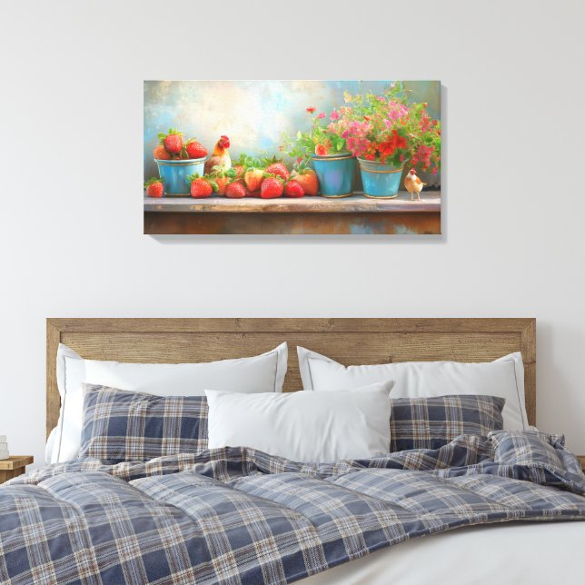 Schwänze von Erdbeeren Leinwanddruck (Insitu (Schlafzimmer))