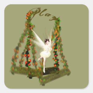 Schwänzend-Haarsticker Quadratischer Aufkleber