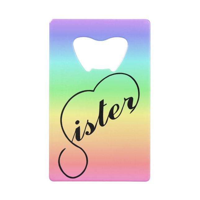 Schwänzende, farbige Regenbogenkulisse Geldbeutel Flaschenöffner (Vorderseite)