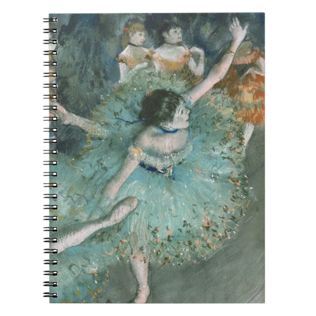 Schwänzender (Tänzer auf Grün) Edgar Degas Notizblock (Vorderseite)