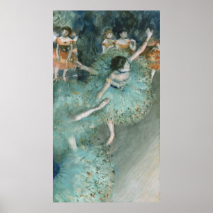Schwänzender (Tänzer auf Grün) Edgar Degas Poster