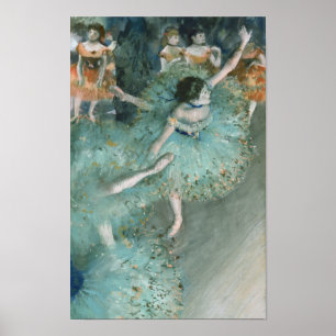 Schwänzender (Tänzer auf Grün) Edgar Degas Poster