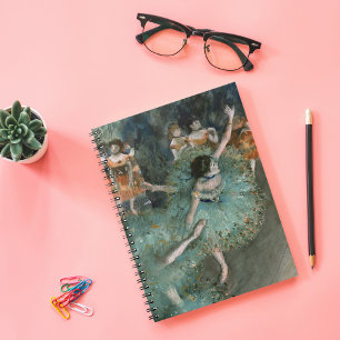 Schwänzender Tänzer, Tänzer in Grün   Edgar Degas Notizblock