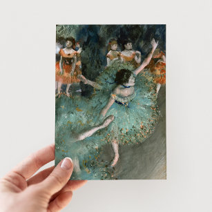 Schwänzender Tänzer, Tänzer in Grün   Edgar Degas Postkarte