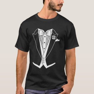 Schwanzes Tuxedo White Krawatte T-Shirt
