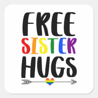 Schwanzhugs mit Arrow-Regenbogen-Gay Pride Quadratischer Aufkleber