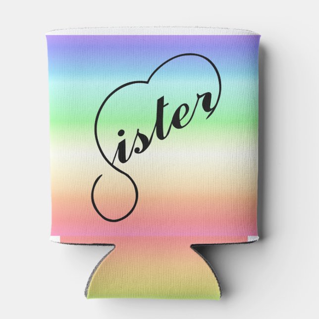 Schwanziger, farbiger Regenbogen Dosenkühler (Rückseite)