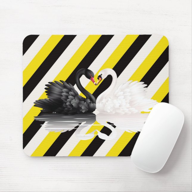 Schwänzt schwarz gelber Streifen Maus Pad! Mousepa Mousepad (Mit Mouse)