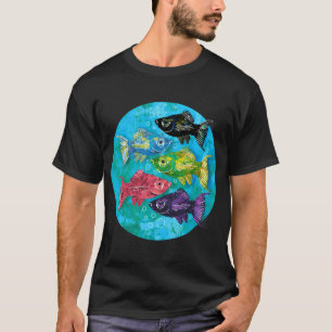 Schwarm bunter Mollies T-Shirt
