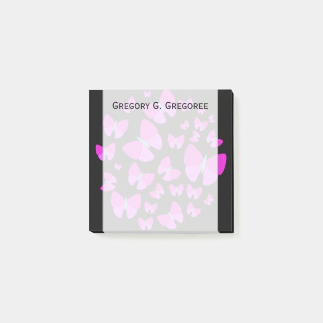 Schwarm der künstlerischen Schmetterlinge + Post-it Klebezettel (Vorderseite)