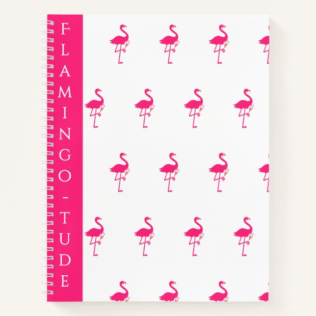 Schwarm fantastischer Flamingos Notizbuch (Vorderseite)