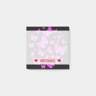 Schwarm künstlerischer Schmetterlinge & Individuel Post-it Klebezettel