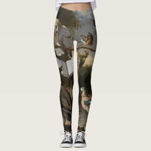 Schwarm musikalischer Vögel, die Leggings bemalen