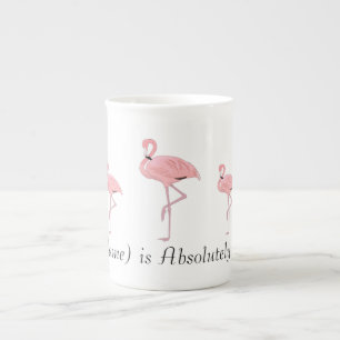 Schwarm rosa Flamingos benutzerdefinierter Name Prozellantasse