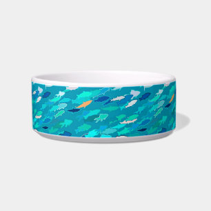 Schwarm von Fischen, Türkis, Blau und Aqua Napf