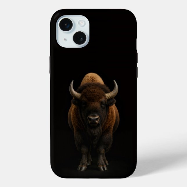 Schwarz 4 Luxe, Amerikanischer Bison iPhone 15 Plu Case-Mate iPhone Hülle (Rückseite)