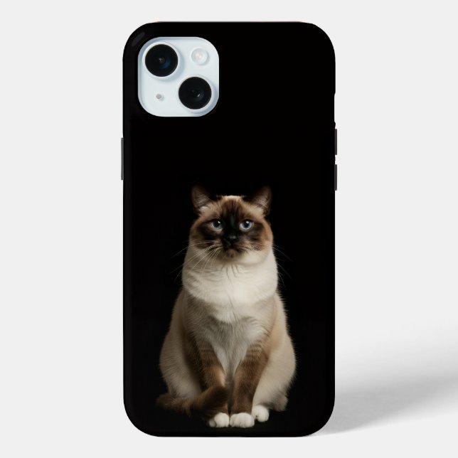 Schwarz 4 Luxe, Birmanische Katze iPhone 15 Plus Case-Mate iPhone Hülle (Rückseite)