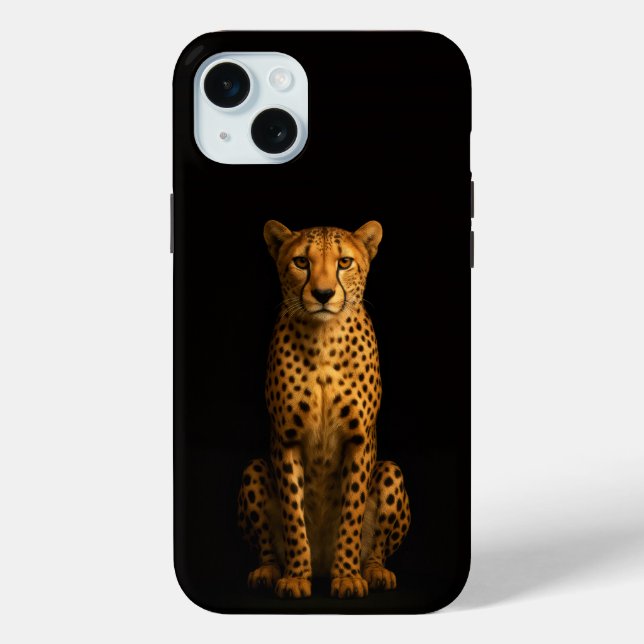 Schwarz 4 Luxe, eleganter Gepard iPhone 15 Plus Case-Mate iPhone Hülle (Rückseite)
