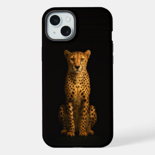 Schwarz 4 Luxe, eleganter Gepard iPhone 15 Plus Hülle