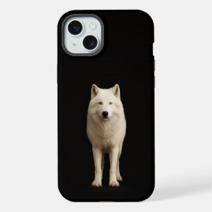 Schwarz 4 Luxe, Elfenbein-Arktiswolf iPhone 15 Plu Plus Hülle