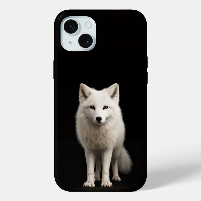 Schwarz 4 Luxe, Elfenbein-Polarfuchs iPhone 15 Plu Case-Mate iPhone Hülle (Rückseite)