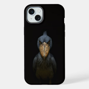 Schwarz 4 Luxe, exotischer Schuhschnabel-Vogel iPhone 15 Plus Hülle