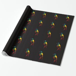Schwarz 4 Luxe Geschenkpapier Regenbogen Tropenvog