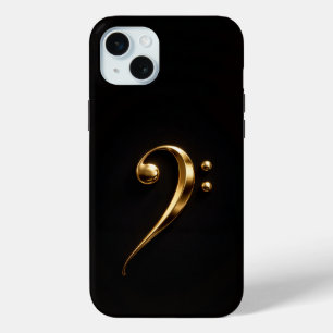 Schwarz 4 Luxe, Golden Bass Clef iPhone 15 Plus Case-Mate iPhone Hülle
