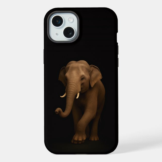 Schwarz 4 Luxe, Indischer Elefant iPhone 15 Plus Hülle (Rückseite)