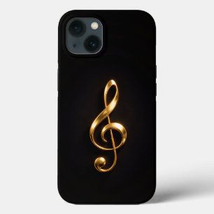 Schwarz 4 Luxe iPhone 13, Golden Violinschlüssel Case-Mate iPhone Hülle