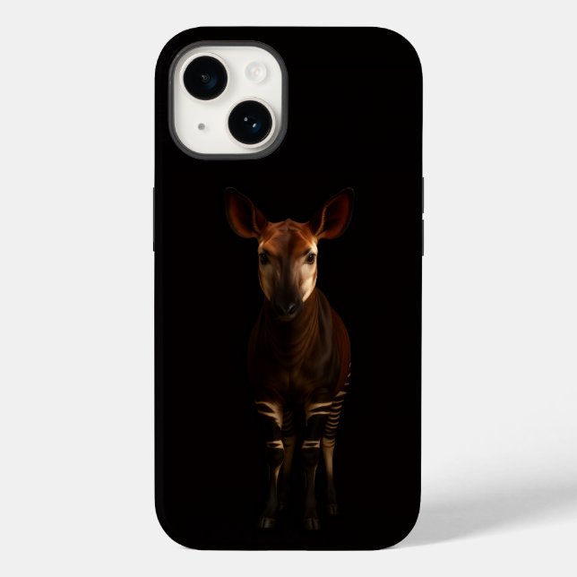 Schwarz 4 Luxe iPhone 14 Hülle, Forest Okapi Case-Mate iPhone Hülle (Rückseite)
