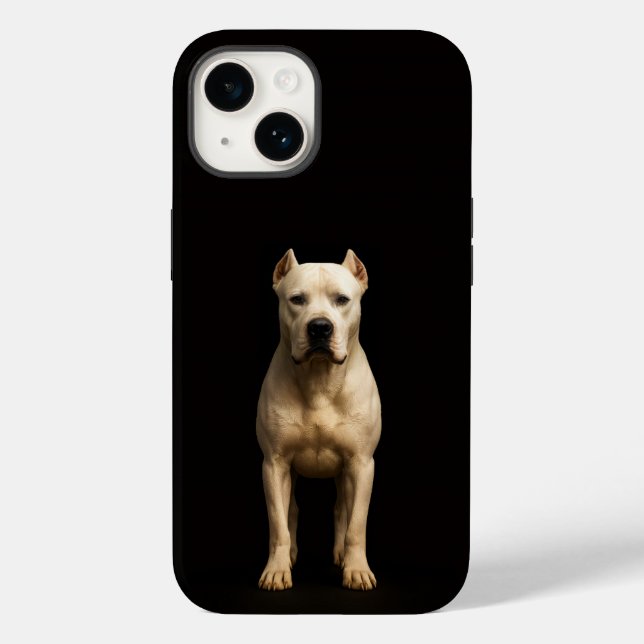Schwarz 4 Luxe iPhone 14 Hülle Mate, Bold Dogo Arg (Rückseite)