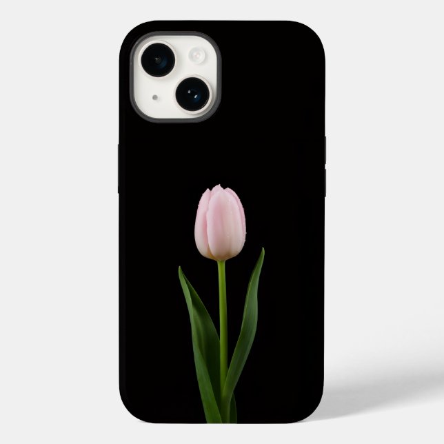 Schwarz 4 Luxe iPhone 14 Mate, Blush Pink Tulpe Case-Mate iPhone Hülle (Rückseite)