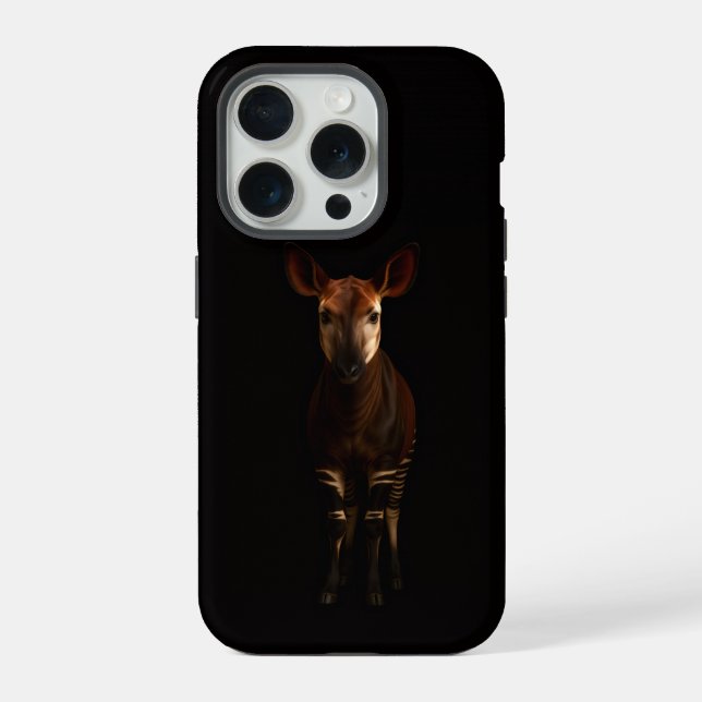 Schwarz 4 Luxe iPhone 15 Pro Mate, Forest Okapi Hülle (Rückseite)
