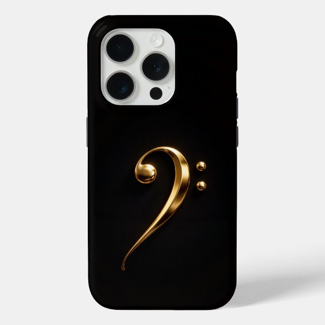 Schwarz 4 Luxe iPhone 15 Pro Mate Goldener Violins Case-Mate iPhone Hülle (Rückseite)