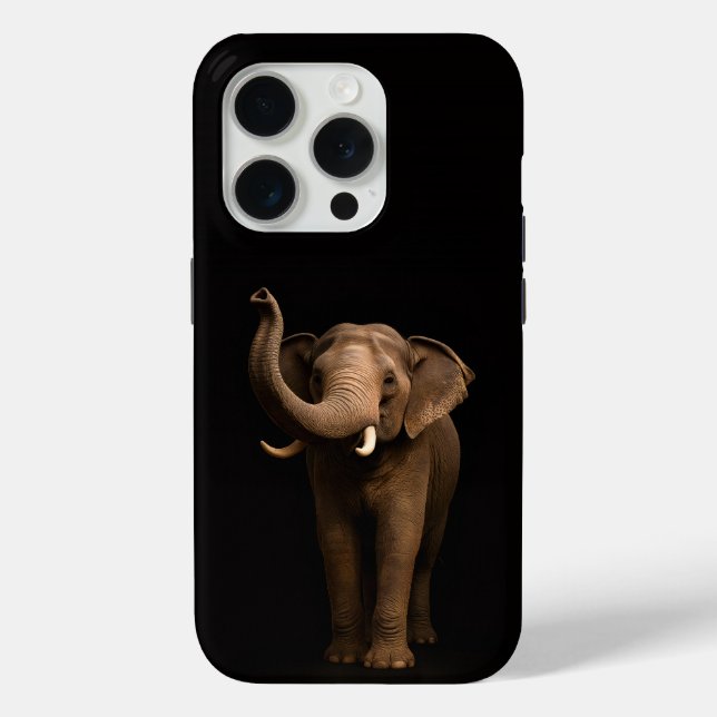 Schwarz 4 Luxe iPhone 15 Pro Mate Mighty Elephant Case-Mate iPhone Hülle (Rückseite)