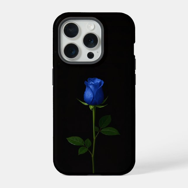 Schwarz 4 Luxe iPhone 15 Pro Mate Mitternachtsblau Hülle (Rückseite)