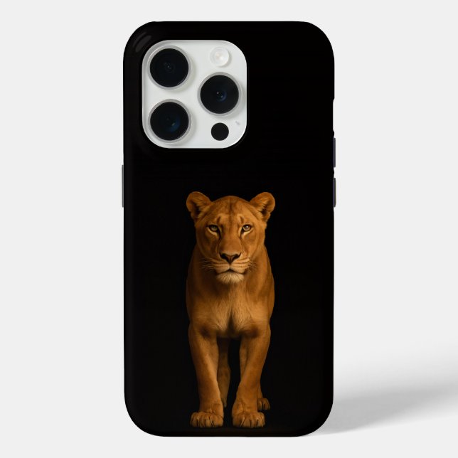 Schwarz 4 Luxe iPhone 15 Pro Mate, Noble Lioness Case-Mate iPhone Hülle (Rückseite)