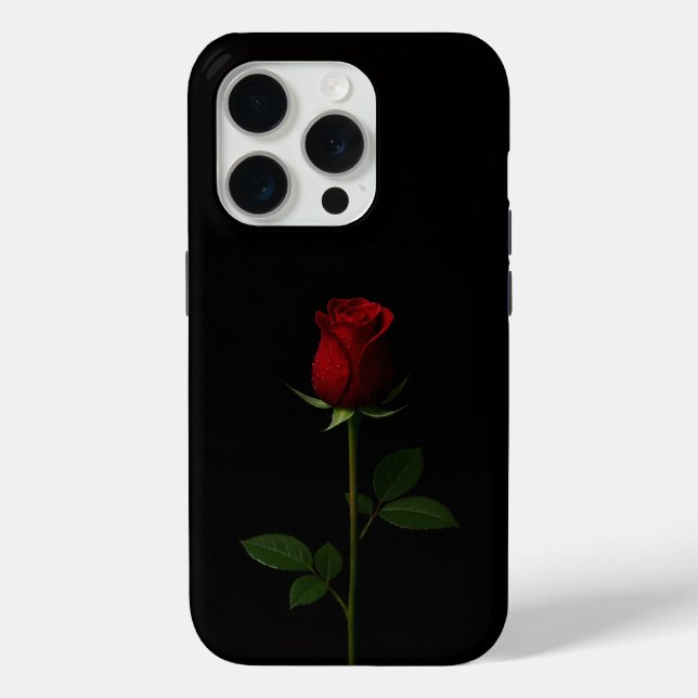Schwarz 4 Luxe iPhone 15 Pro Mate Samtrote Rose Case-Mate iPhone Hülle (Rückseite)