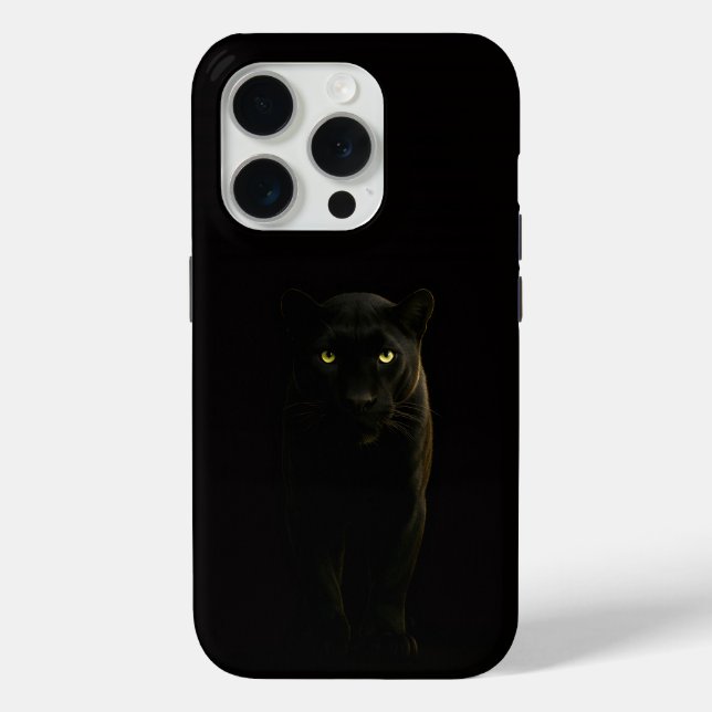 Schwarz 4 Luxe iPhone 15 Pro Mate Schwarzer Panthe Case-Mate iPhone Hülle (Rückseite)