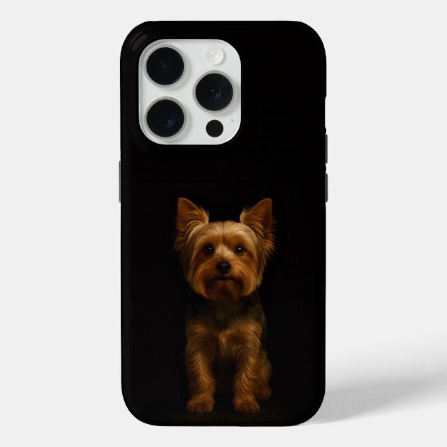 Schwarz 4 Luxe iPhone 15 Pro Mate Yorkshire Terrie Case-Mate iPhone Hülle (Rückseite)