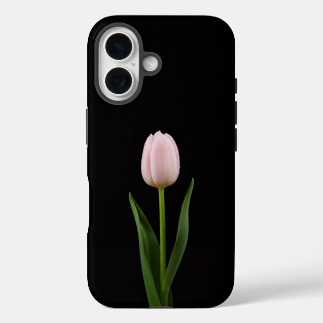 Schwarz 4 Luxe iPhone 16 Mate, Blush Pink Tulpe Case-Mate iPhone Hülle (Rückseite)